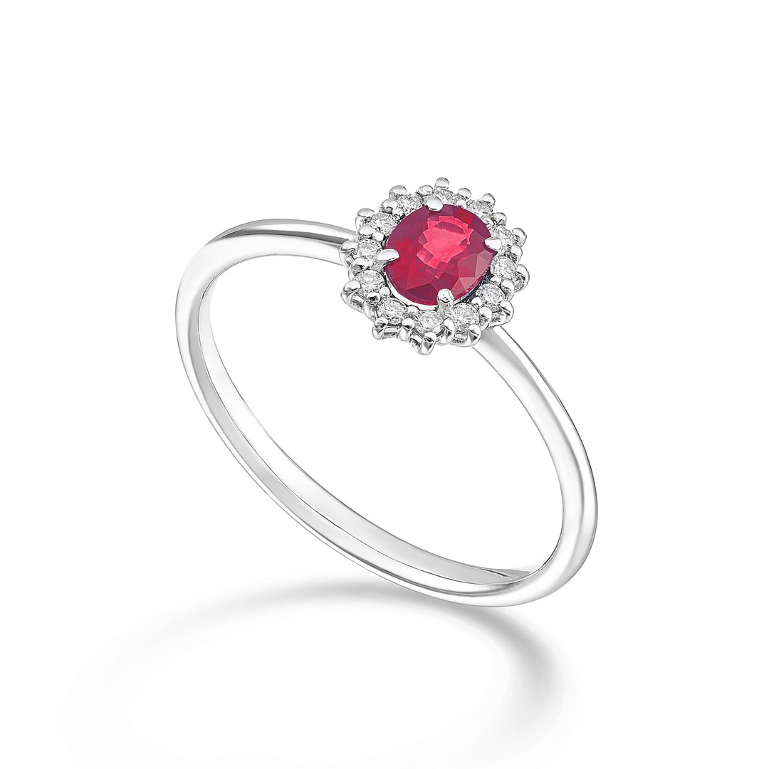 Nihama an 9k rubino ovale 5x4 ct.0,40 diam. ct.0,10 NA5167R4RBC