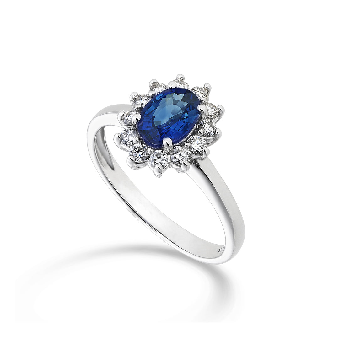 Nihama an 9k zaffiro n. ovale 7x5 ct.0,95 diam. ct.0,30 NA5094R4ZFN095