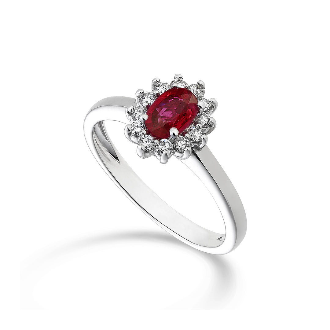 Nihama an 9k rubino ovale 6x4 ct.0,40 diam. ct.0,23 NA5093R4RBC