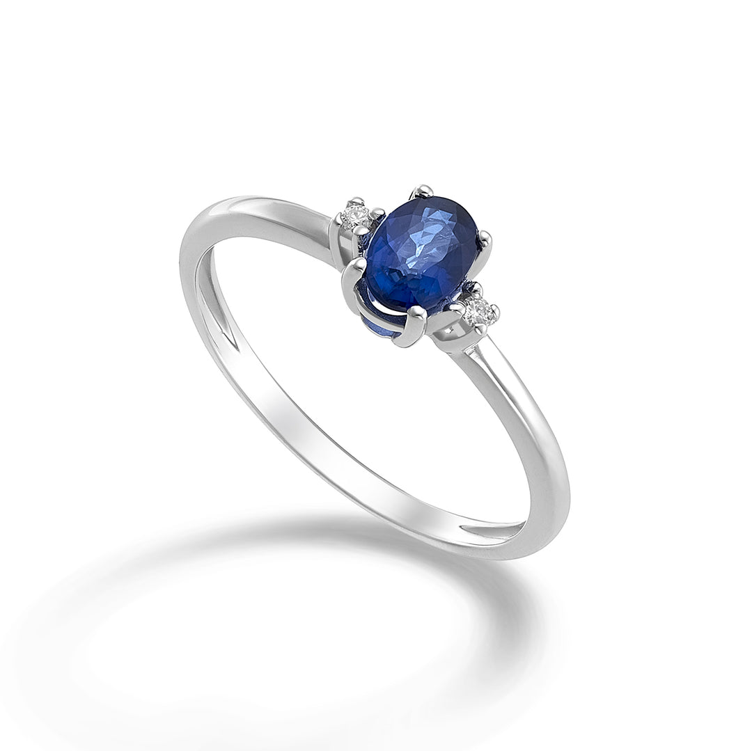 Nihama an 9k zaffiro n. ovale 6x4 ct.0,52 diam. ct.0,02 NA5072R4ZFN052