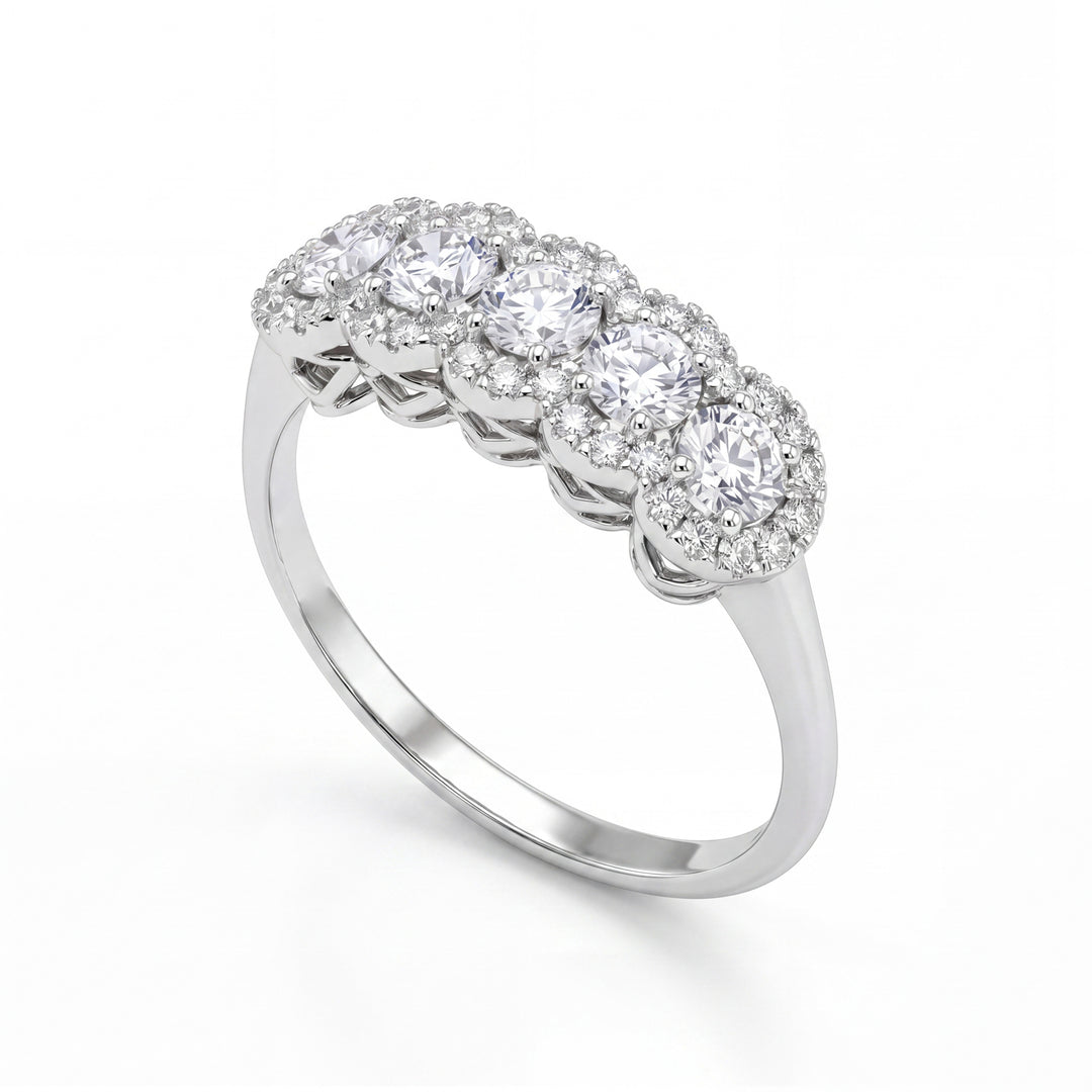 Golay anello 5 pietre diam. da 0,12ct contorno condiviso AR5L877D012-26135110226