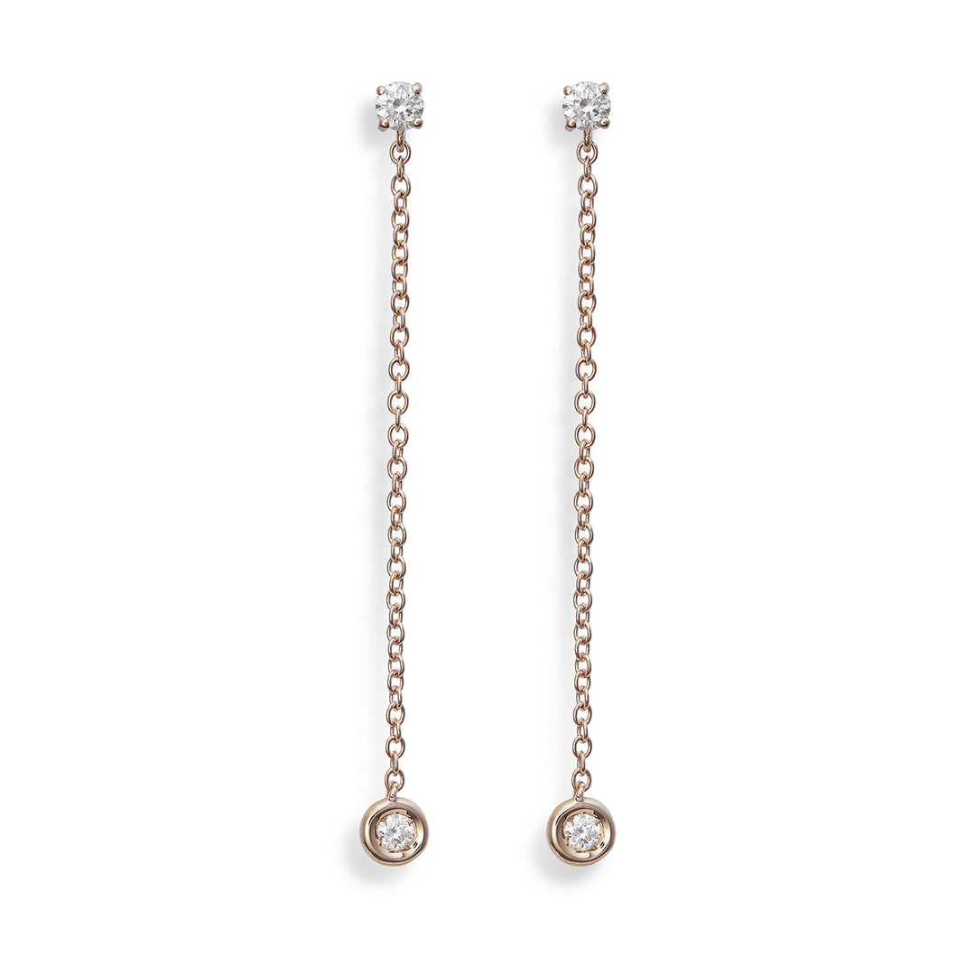 World Diamond Group or 18k ct.0,24 castone tondo catena cm.4 rosè GO5072O3BR024