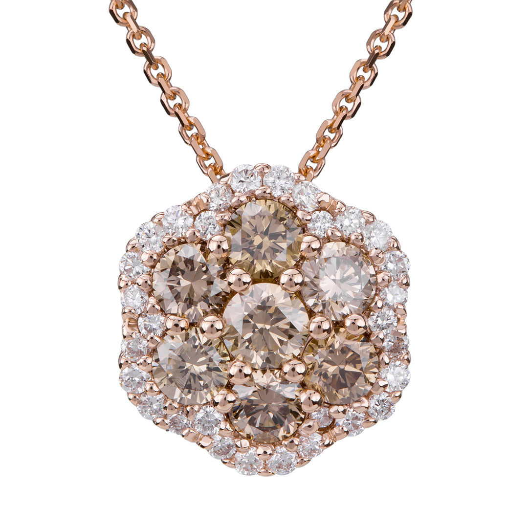 Golay collana fiore diamanti brown e contorno d. bianchi PPV007DIBW-18026110197