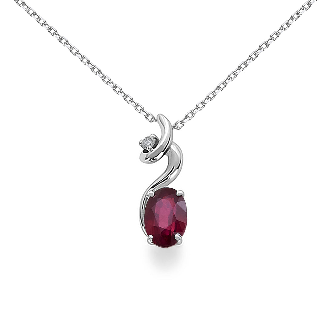 Nihama cl 18k rubino ovale 6x4 ct.0,40 diam. ct.0,01 ND5024O4RBC