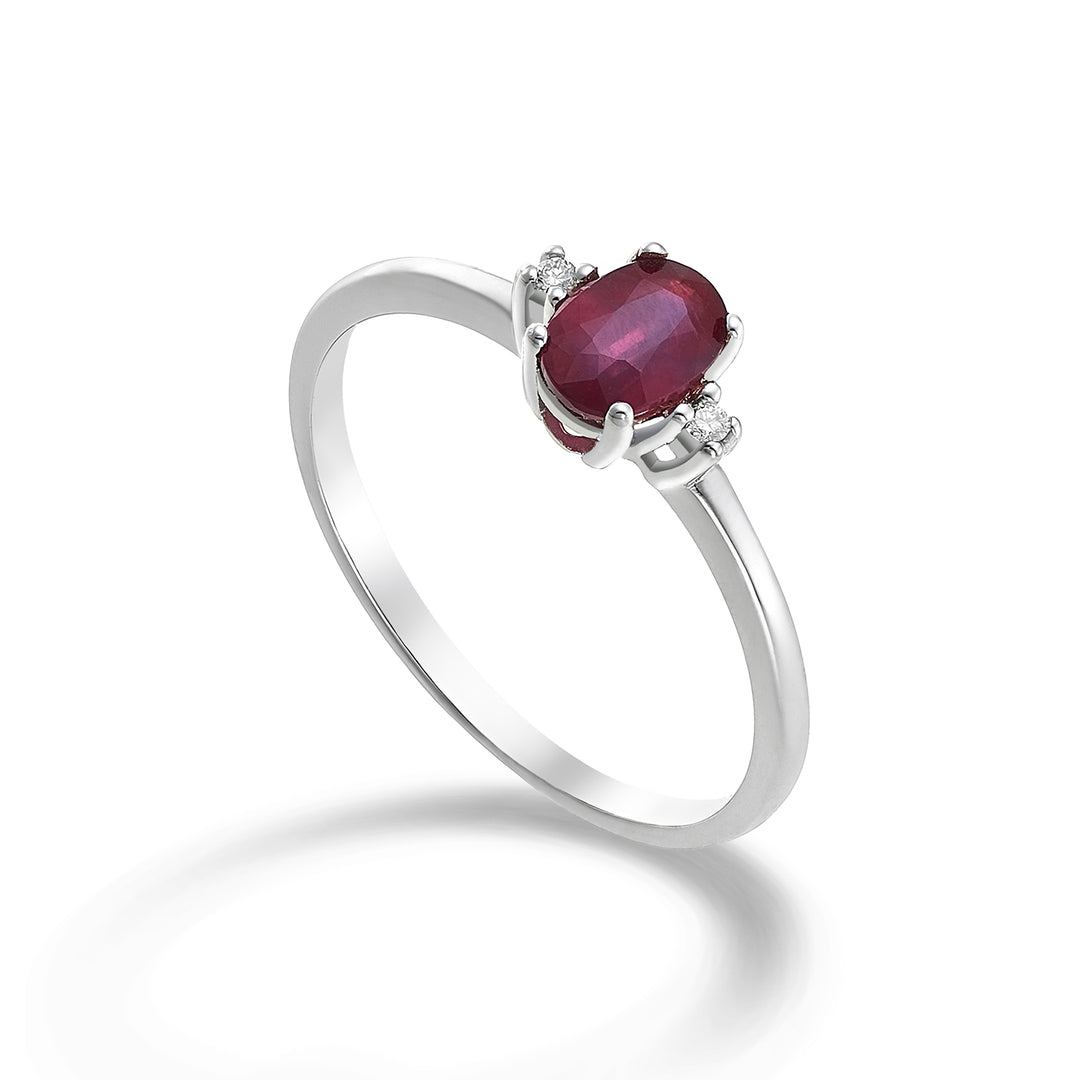 Nihama an 9k rubino ovale 6x4 ct.0,40 diam. ct.0,02 NA5072R4RBC