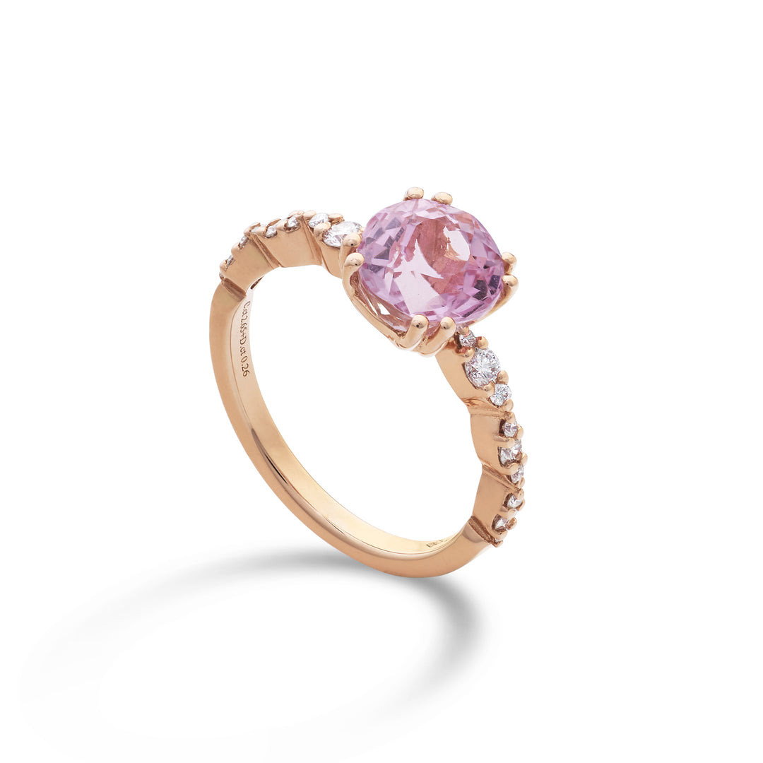 Mikiko an 18k kunzite tondo 8mm ct.2,65 diam. ct.0,26 MACLC089DKZ88O3.265
