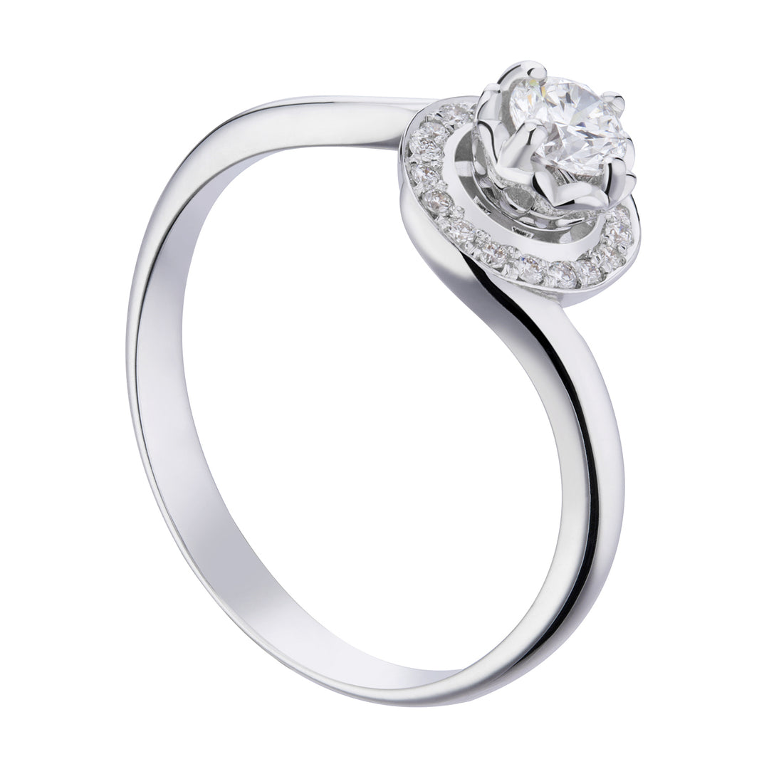 World Diamond Group solitario fm con cerchio pavettato, ct. 0,30-0,38 ACTFM008BDI3-19053110020
