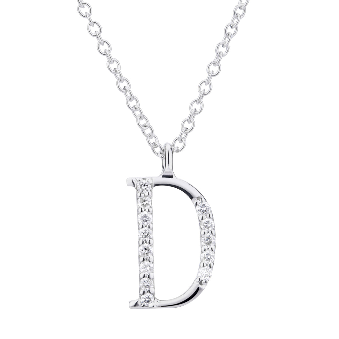 Golay cl 18k lettera d big diam. ct.0,06 oro bianco GDGFDO4