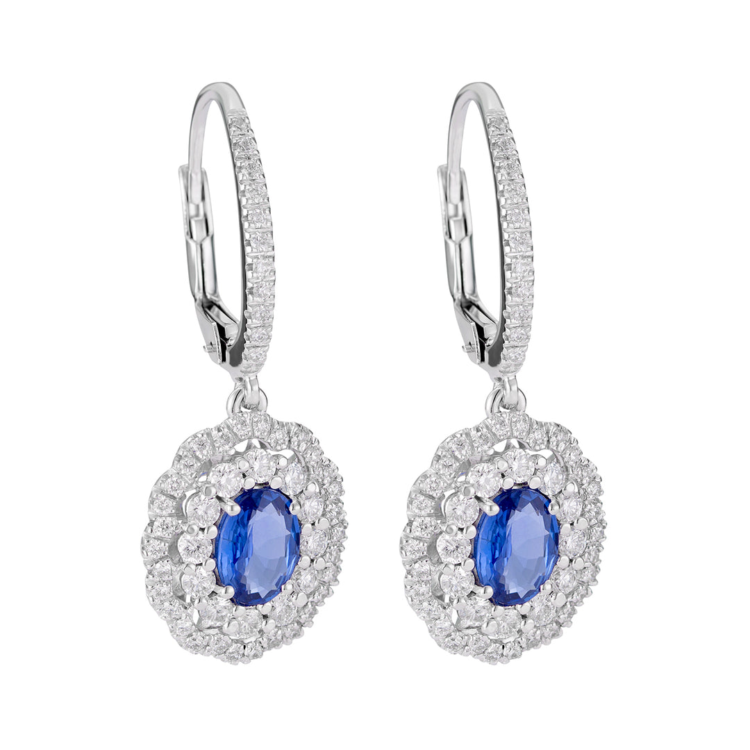 Golay orecchini zaffiro ovale 7x5 doppio cont. diamanti OCL050DIZB-22158110054