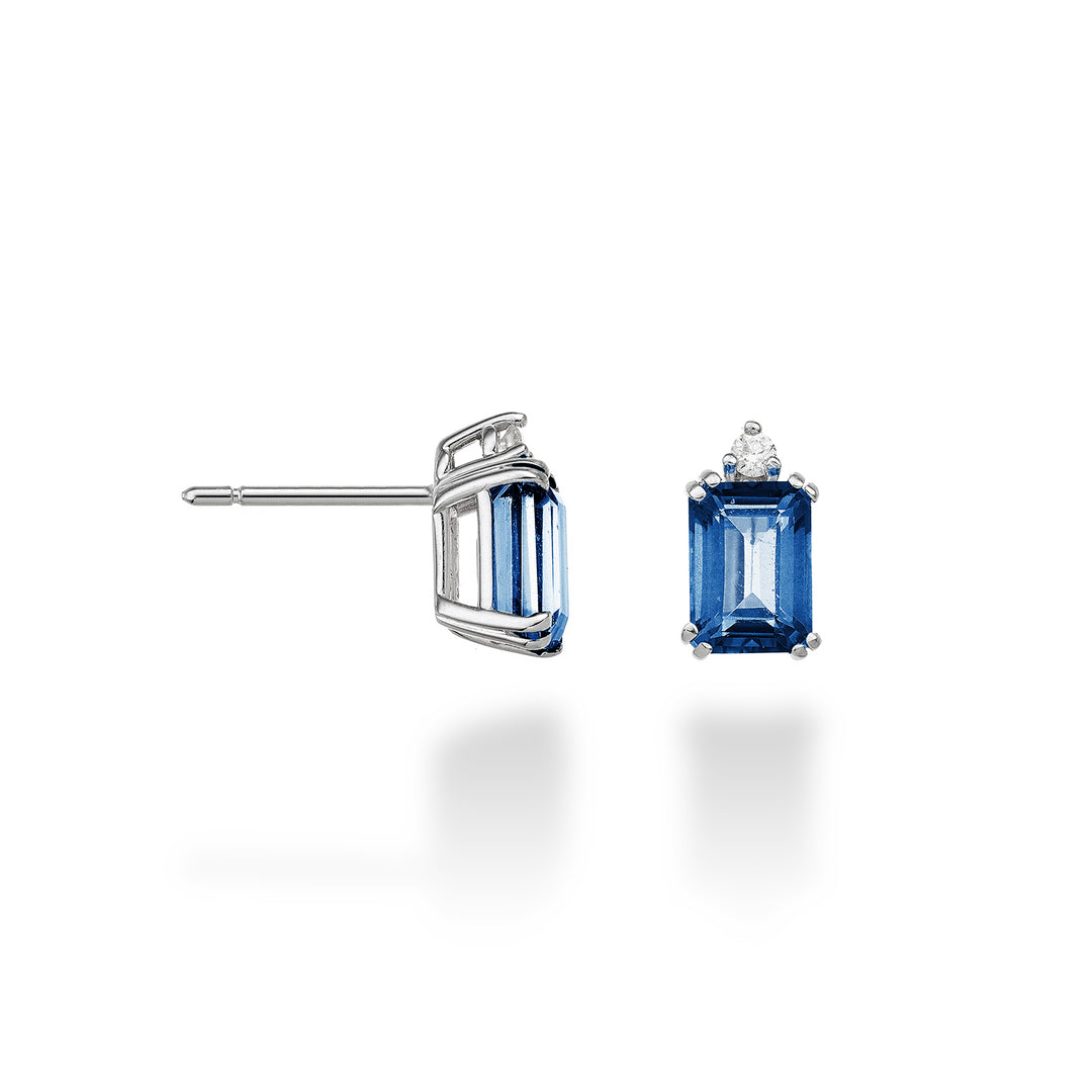 Nihama or 18k topazio blu london ottagonale 7x5 ct.2,40 diam. ct.0,05 NOCL090DITPBL2O4