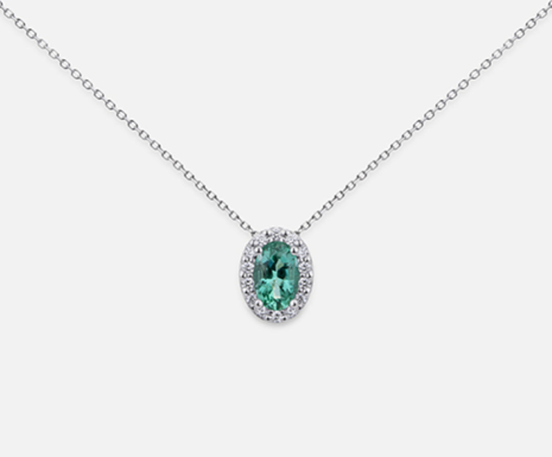 Nihama cl 18k smeraldo n. ovale 6x4 ct.0,46 dia ct.0,09 ND5059O4SMN046