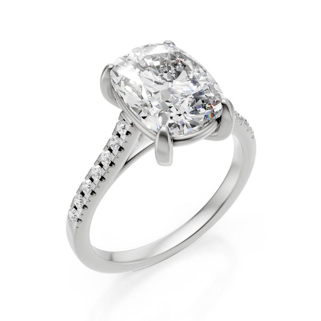 X-Diamond an 18kt lab g.d. ct.tot. 3,15- centr. ct. 3,01 cushion - gambo incassato 0,14ct LXDAPU094O4CSBI315