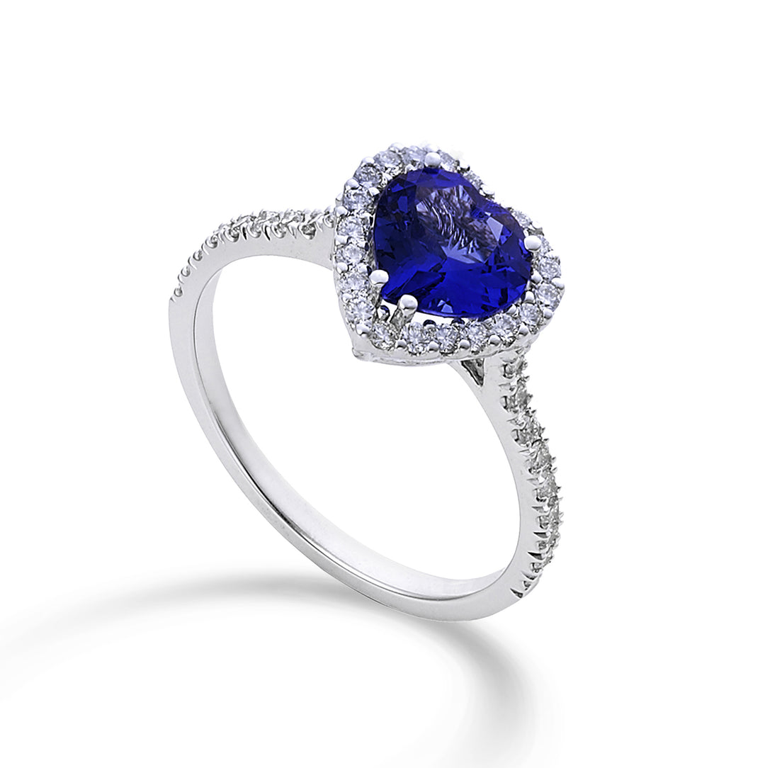 Golay anello sottile diamanti e tanzanite 7x7 a cuore ACLC061DITZ2-23311110046
