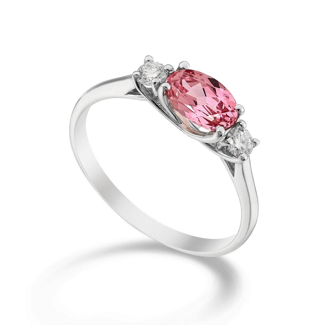 Nihama an 18k zaffiro rosa ovale 7x5 ct.0,80 dia ct.0,16 NA5113O4ZFRP