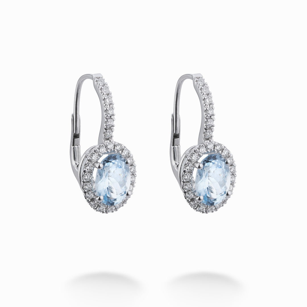 World Diamond Group orecchini acquamarina 7x5 ovale, diam e monachella OCL070DIAQ3M-23152110034