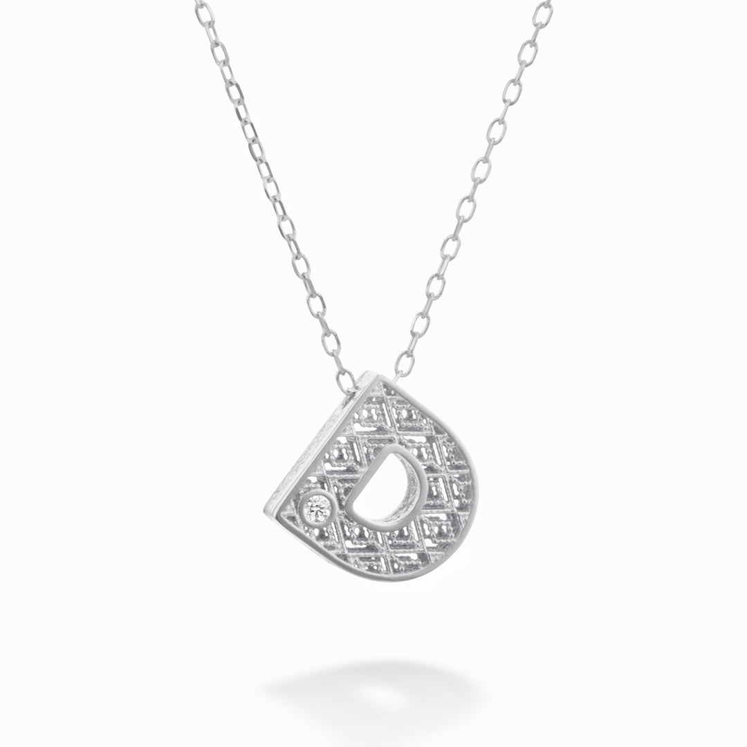 Mikiko cl 18k lettera d oro bianco diam. ct.0,01 MDLETDO4
