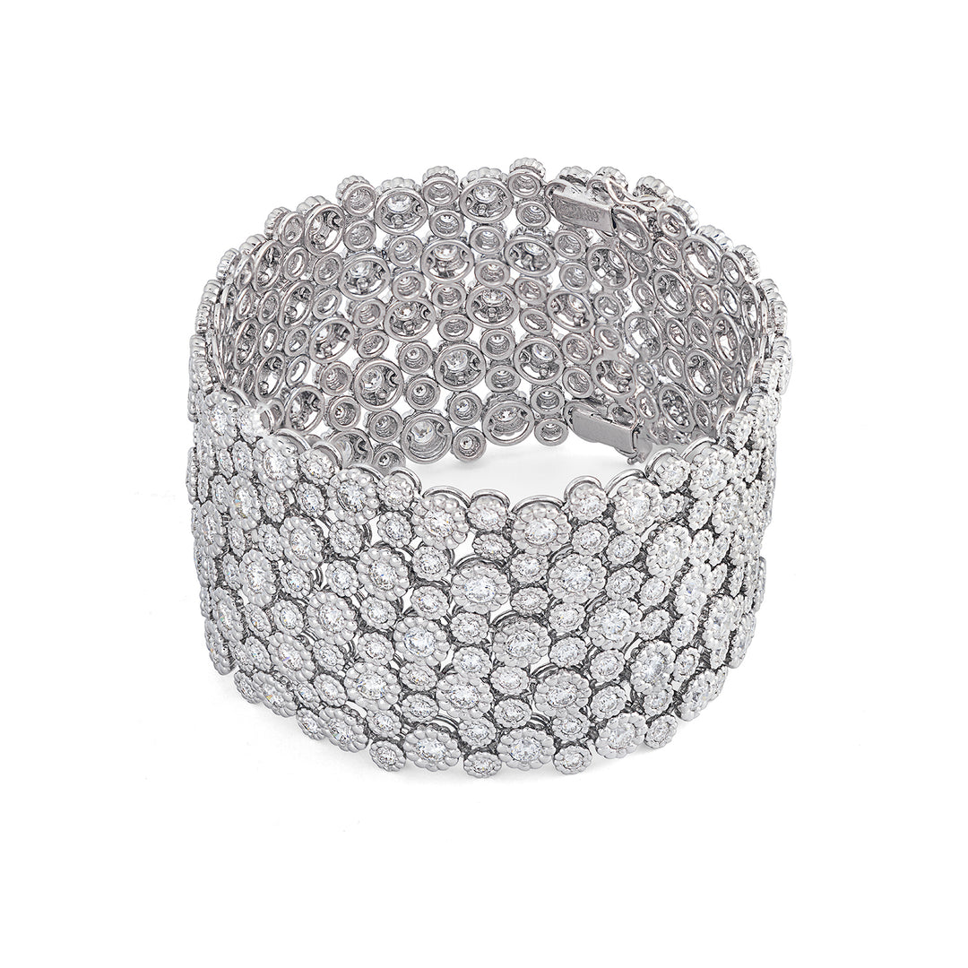 World Diamond Group bracciale cascata 5 file in oro bianco con diamant BRDMB37BDB-17362110003