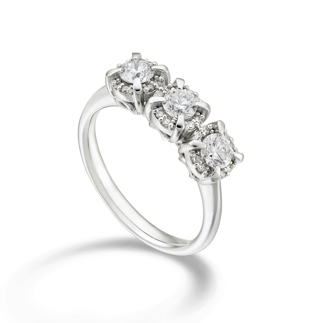 World Diamond Group anello trilogy diam tra le griffe, cen. 0,12ct ATRLC421DI12-24060110139