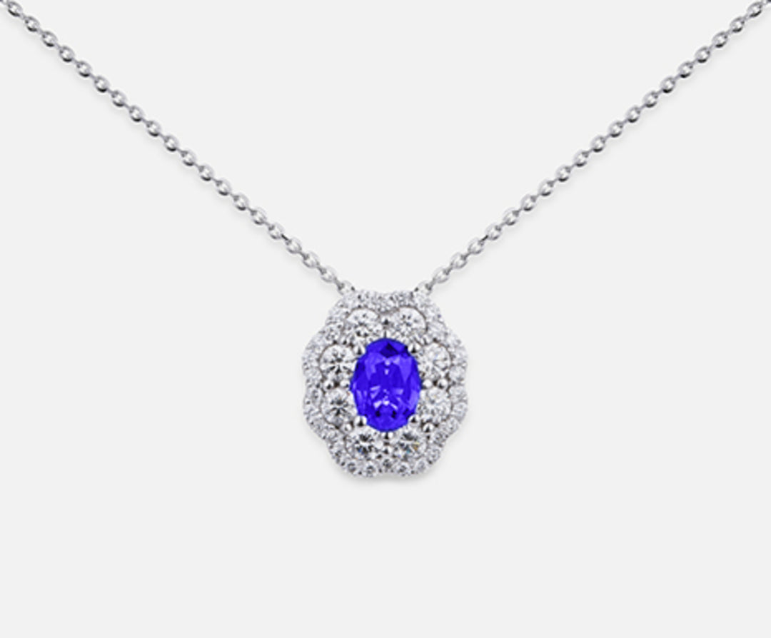 Mikiko cl 18k tanzanite n. ovale 6x4 ct.0,38 dia ct.0,63 MD5057O4TZN