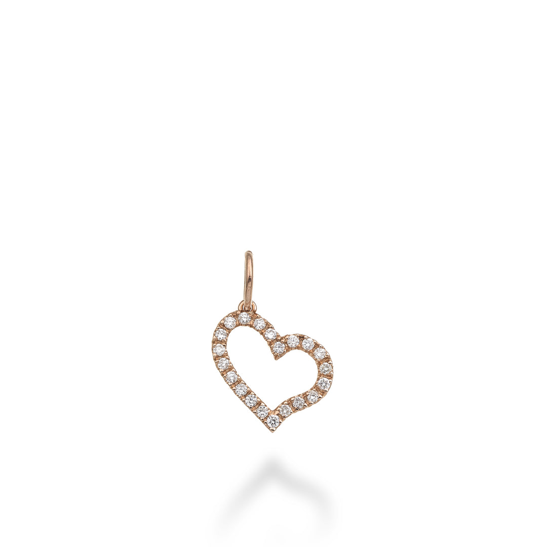 World Diamond Group pendente cuore largo 18k ct.0,11 g vs oro rosa GPEN212DIO3