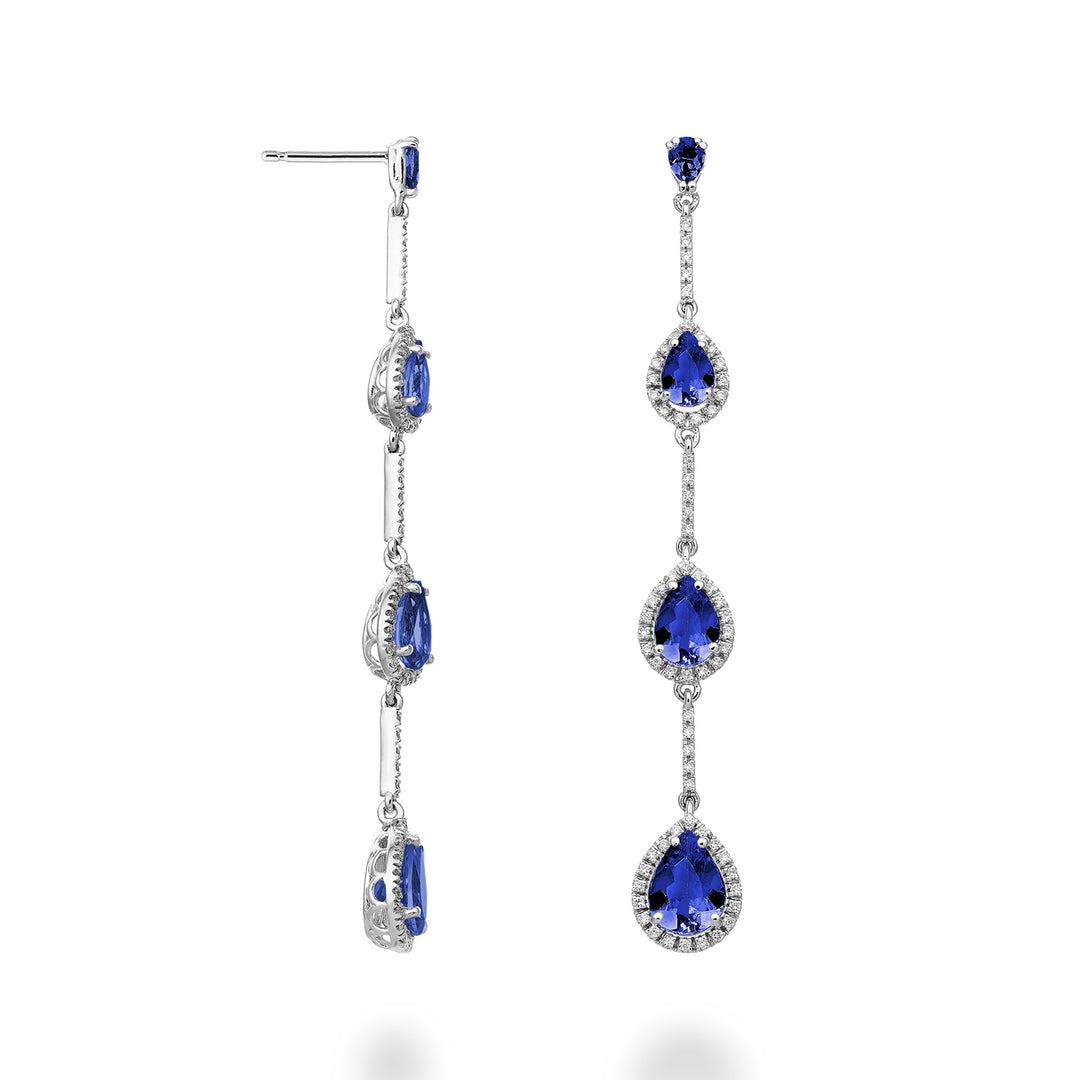 Golay orecchini tanzanite gocce contorno e barrette di OCLC206DTZP68-23058110034