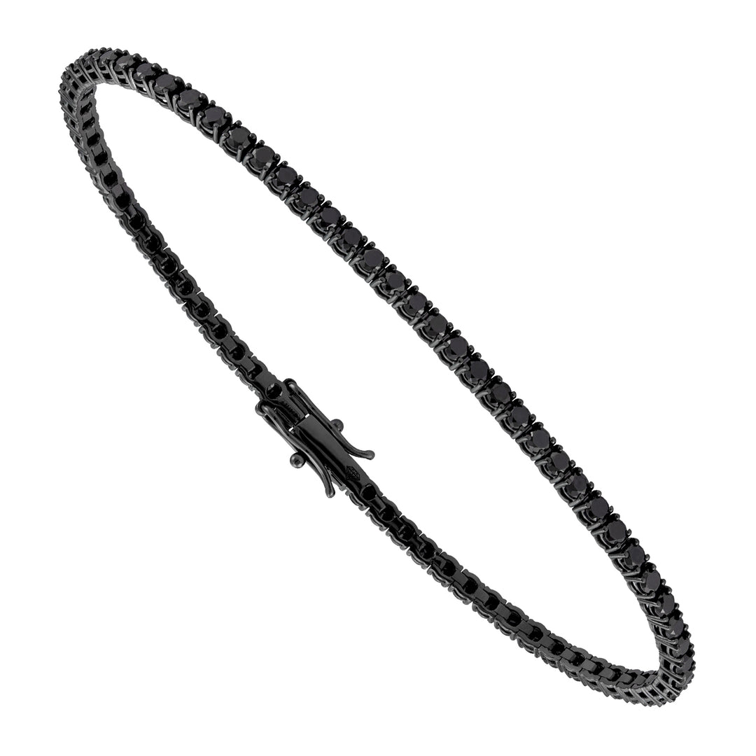 World Diamond Group bracciale tennis a filo black oro 9 kt mis 17 BTF001BK2-375-24094110165