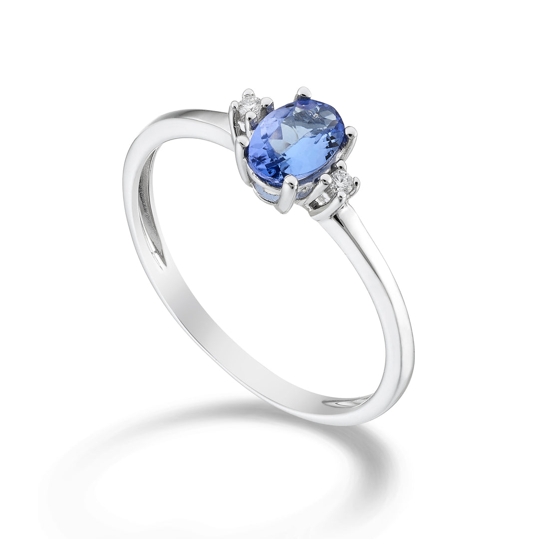 Mikiko an 9k tanzanite n. ovale 6x4 ct.0,38 diam. ct.0,02 MA5072R4TZN