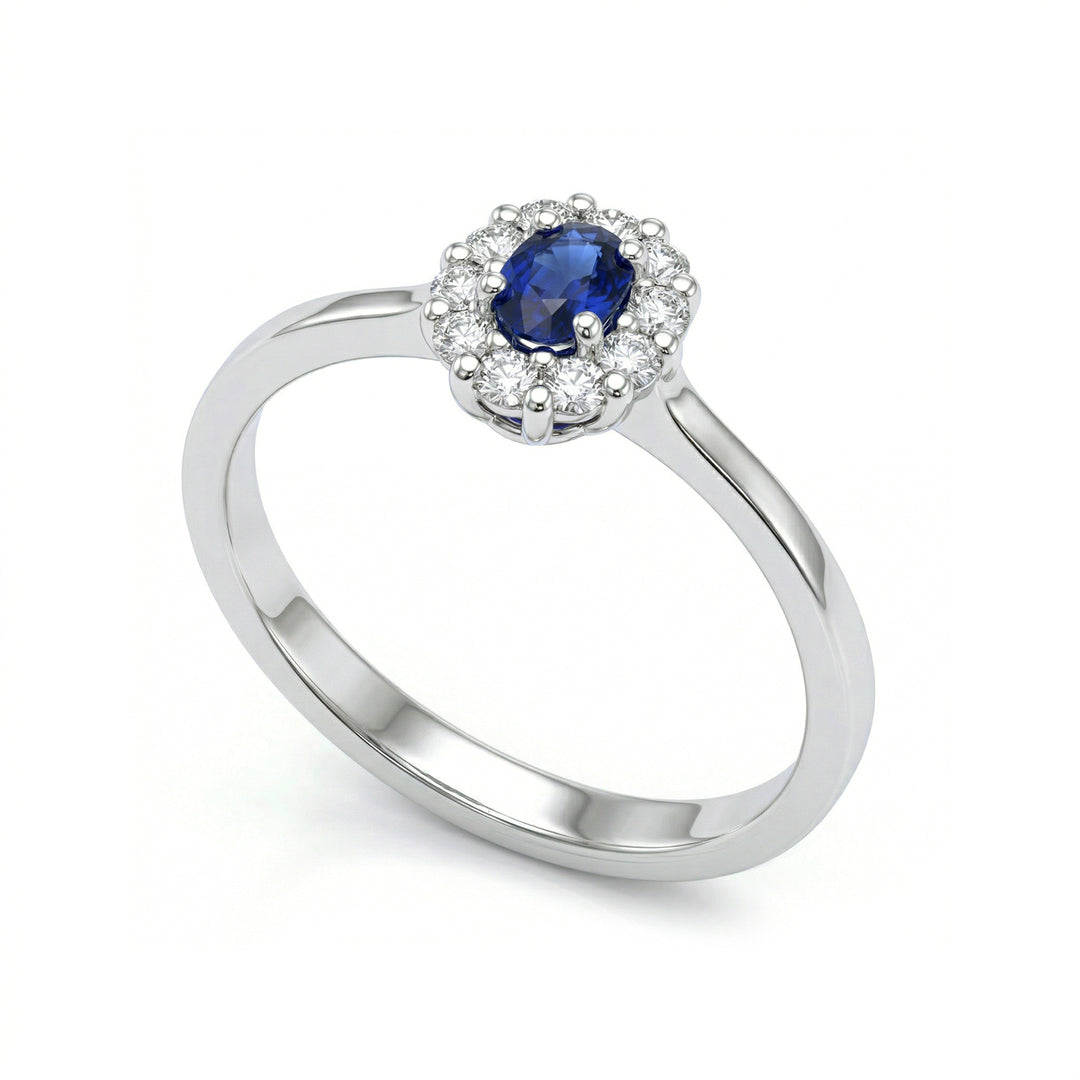 Golay anello zaffiro ovale 4x3 e diamanti ACL040DIZB-25143110265