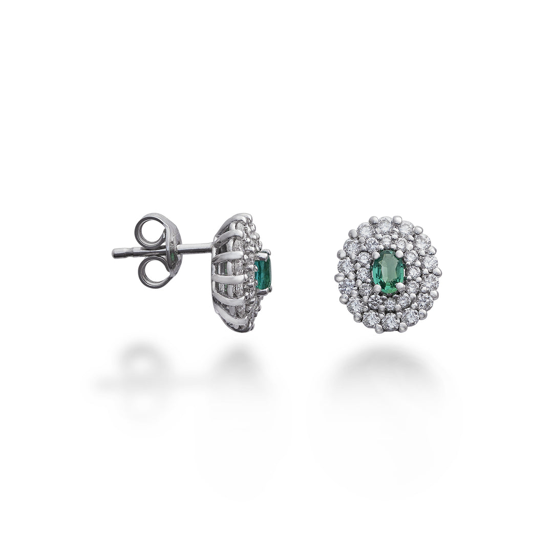 Golay orecchini smeraldo ovale 4x3 doppio cont. diamanti OCL128DISM43-23124110022
