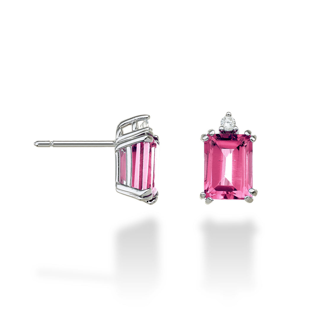 Nihama or 18k topazio pink ottagonale 8x6 ct.3,80 diam. ct.0,06 NOCL090DITPPK3O4