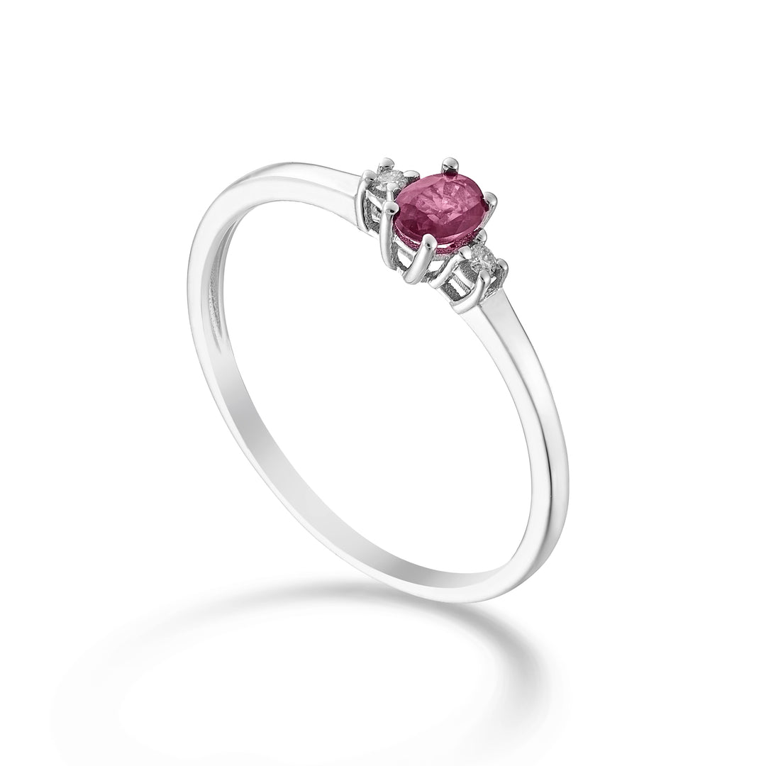 Nihama an 9k rubino n. ovale 4x3 ct.0,20 diam. ct.0,02 NA5190R4RBN