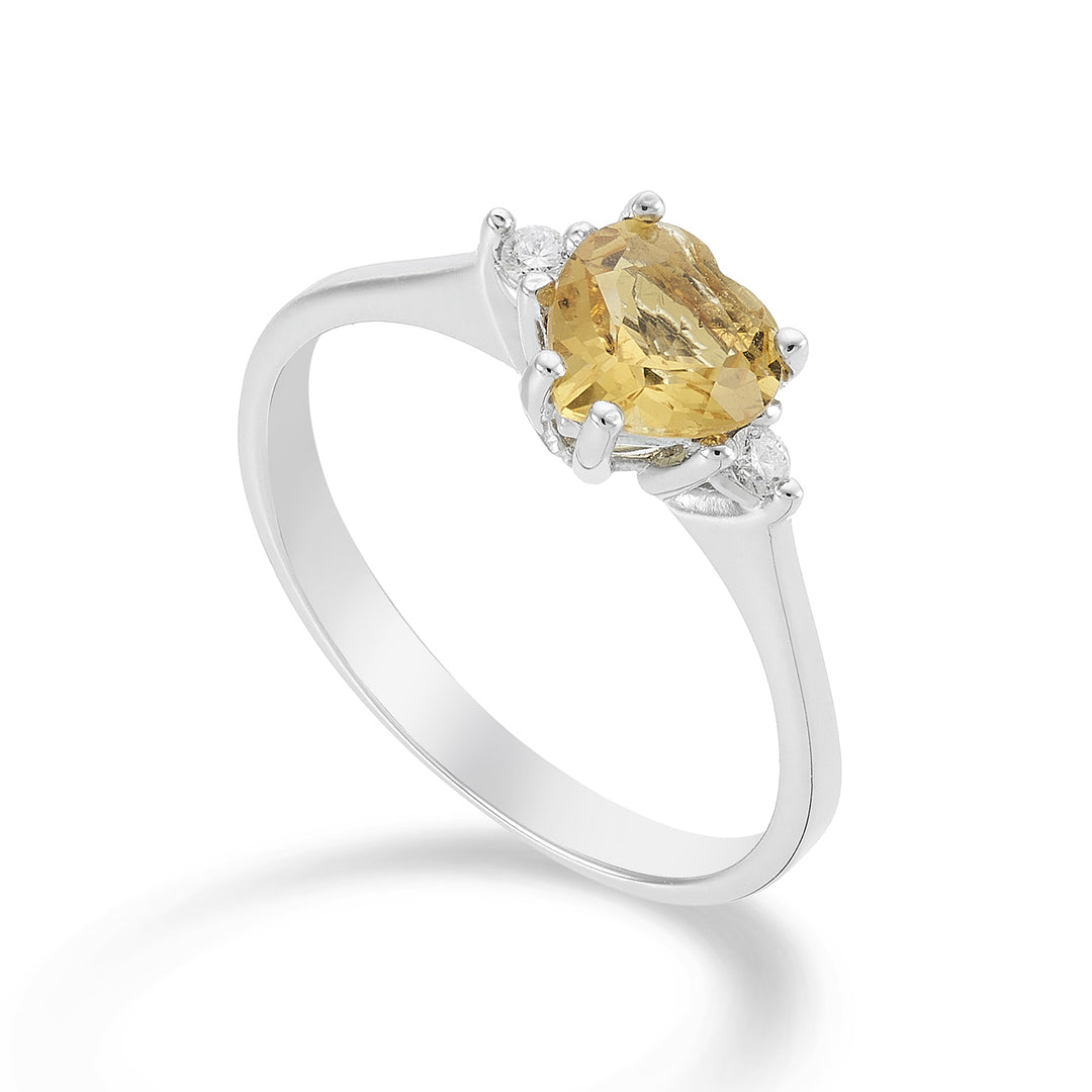 Mikiko an 18k citrino cuore 6x6 ct.0,60 diam. ct.0,04 MACL198DICITR66O4