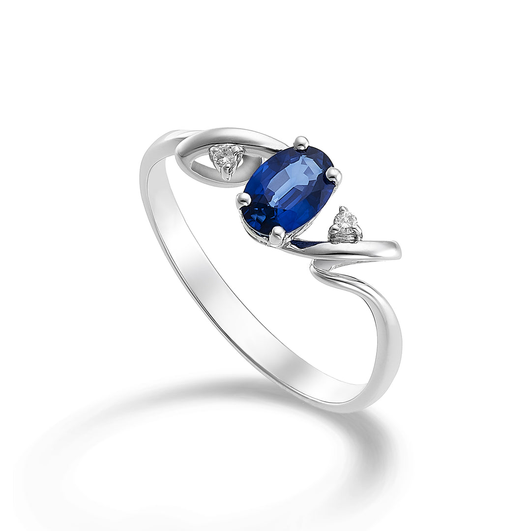 Nihama an 18k zaffiro n. ovale 6x4 ct.0,62 diam. ct.0,02 NA5057O4ZFN062