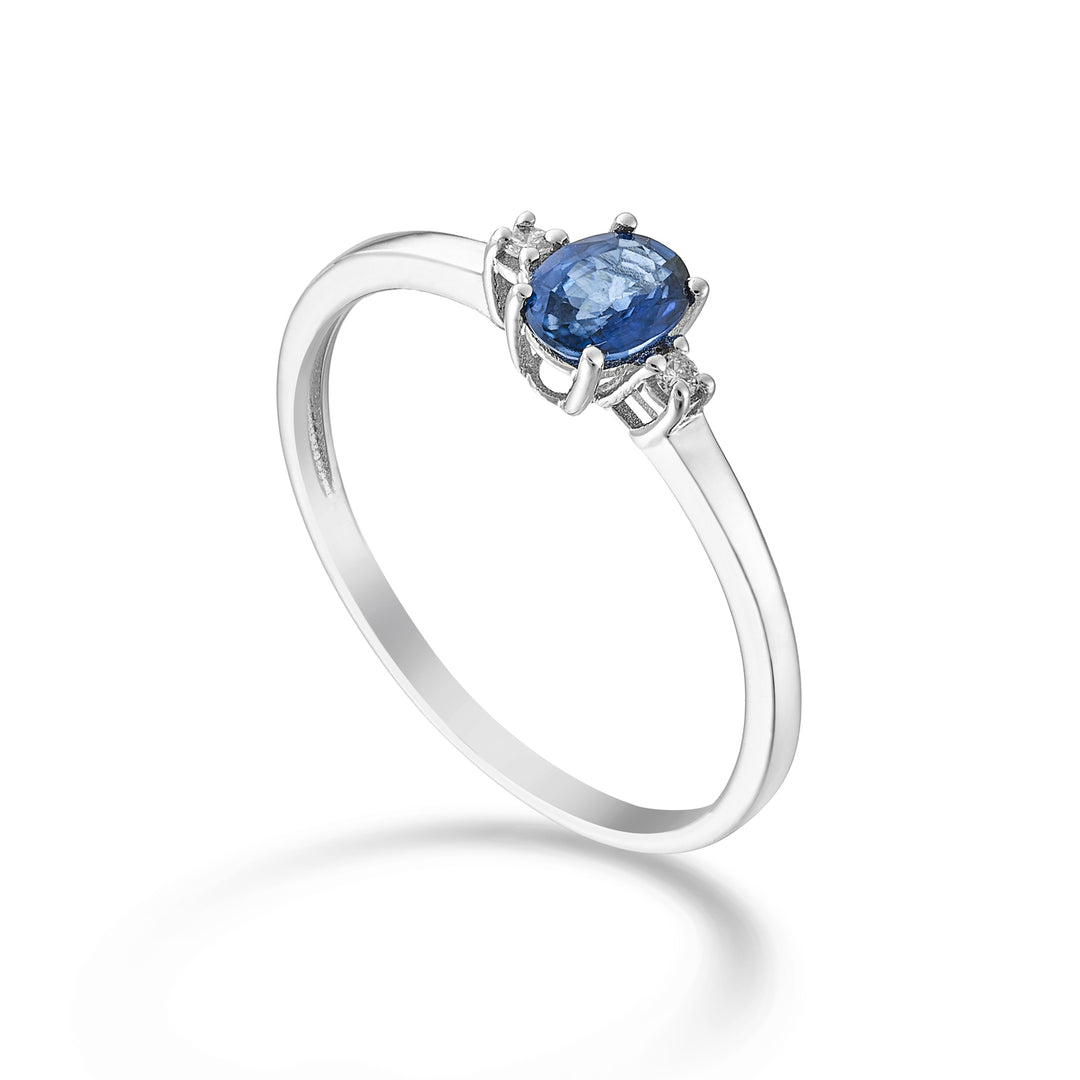 Nihama an 9k zaffiro ovale 5x4 ct.0,40 diam. ct.0,02 NA5191R4ZFD