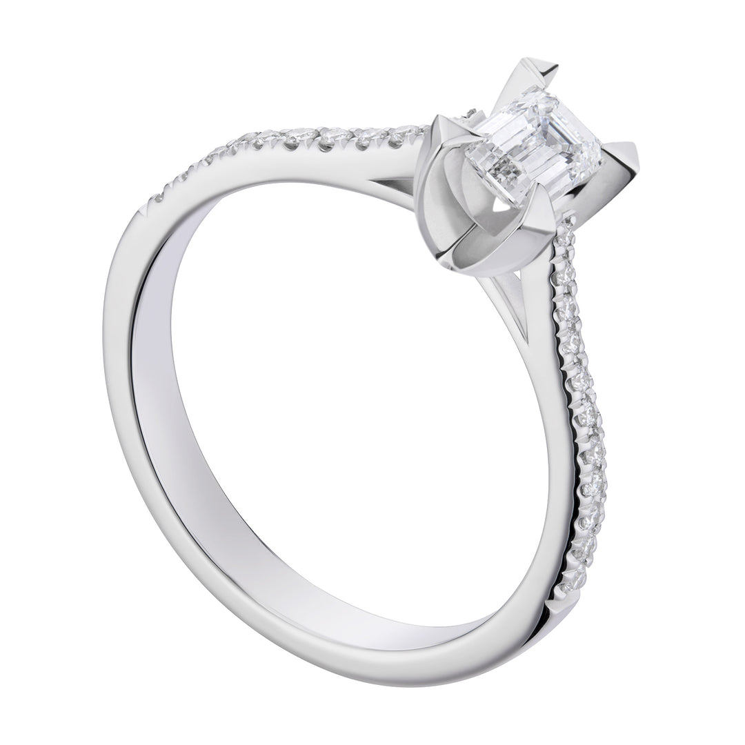 World Diamond Group solitario fm taglio smeraldo castone incassato e d ASLFME004DI-19053110018