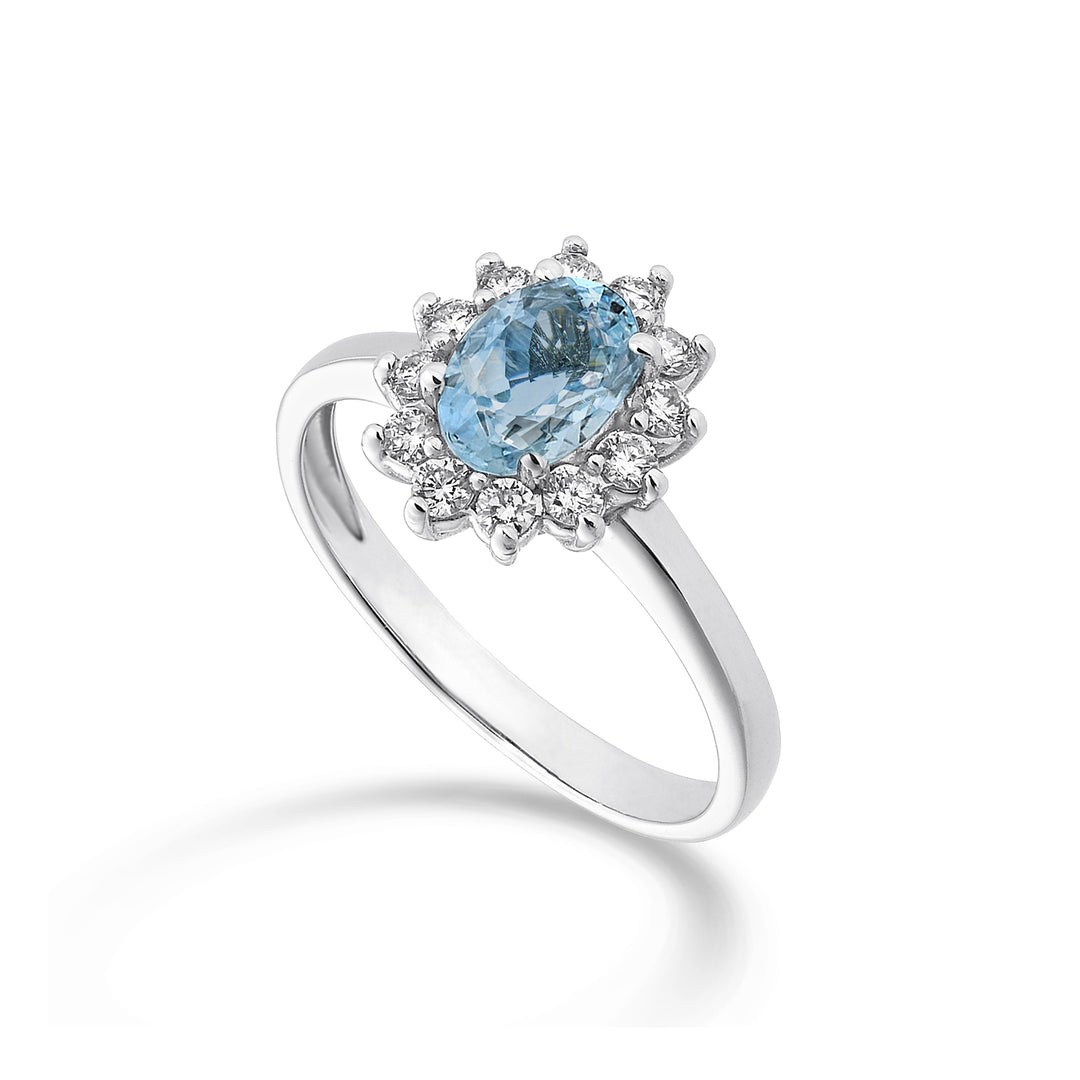Nihama an 9k acquamarina ovale 6x4 ct.0,30 diam. ct.0,23 NA5093R4AM