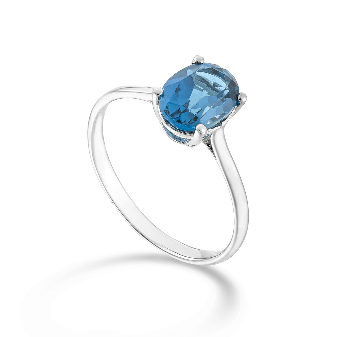 Nihama an 18k topazio blu london ovale 8x6 ct.1,40 NA5172O4TPBL