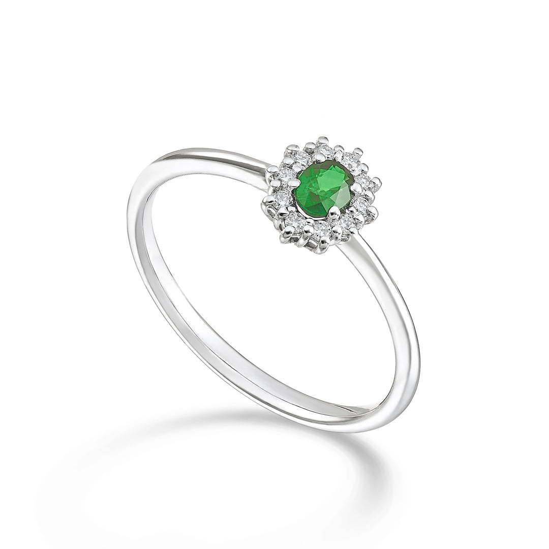 Nihama an 9k smeraldo ovale 4x3 ct.0,15 diam. ct.0,08 NA5166R4BE