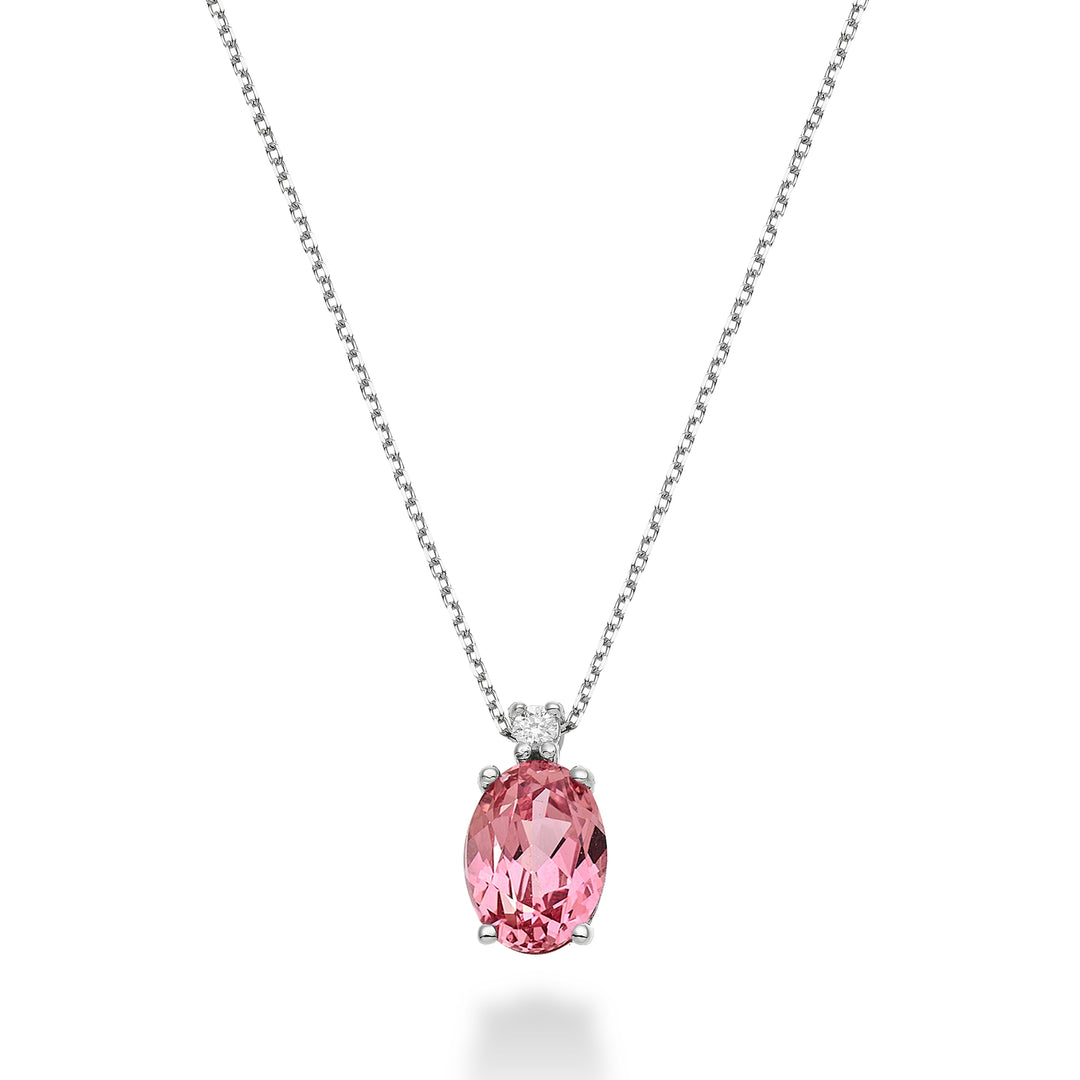 Nihama cl 18k zaffiro rosa ovale 8x6 ct.1,60 diam. ct.0,025 ND5036O4ZFRP