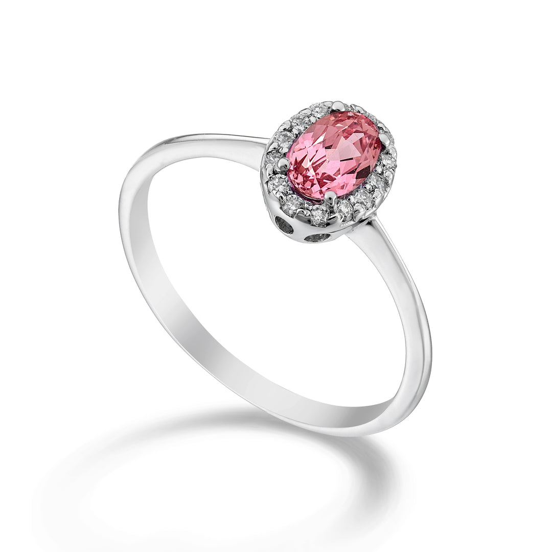 Nihama an 18k zaffiro rosa ovale 6x4 ct.0,60 dia ct.0,09 NA5115O4ZFRP