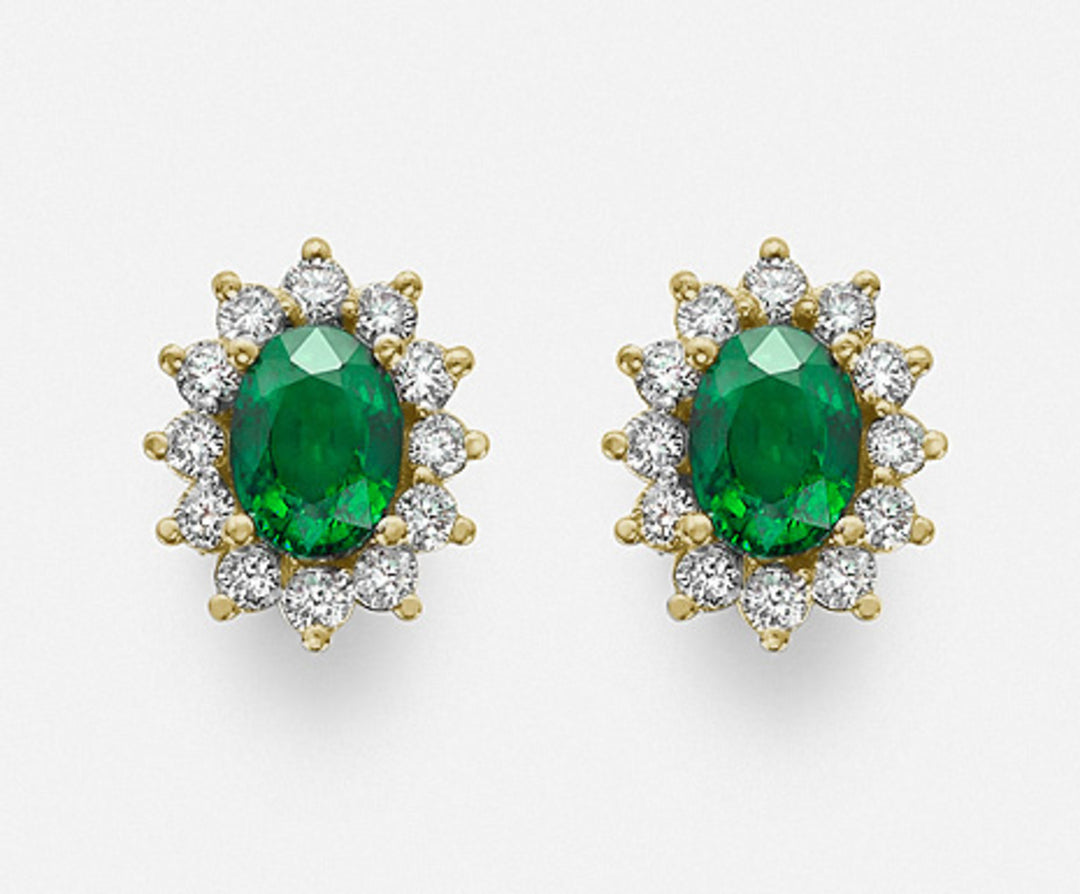 Mikiko or 18k smeraldo n. ovale 7x5 ct.1,38 diam. ct.0,60 oro giallo MO5031O1SMN138