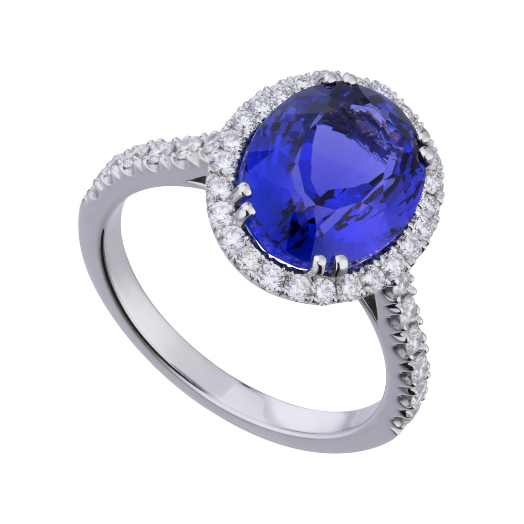 Golay anello tanzanite ovale 10x8 e diamanti ACLC070DITZ6-22214110016