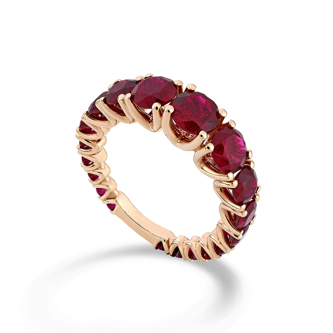 X-Diamond an 18kt rubino lab a scalare con barretta oro rosa centrale 4,50 XXDABIC1495RUO3