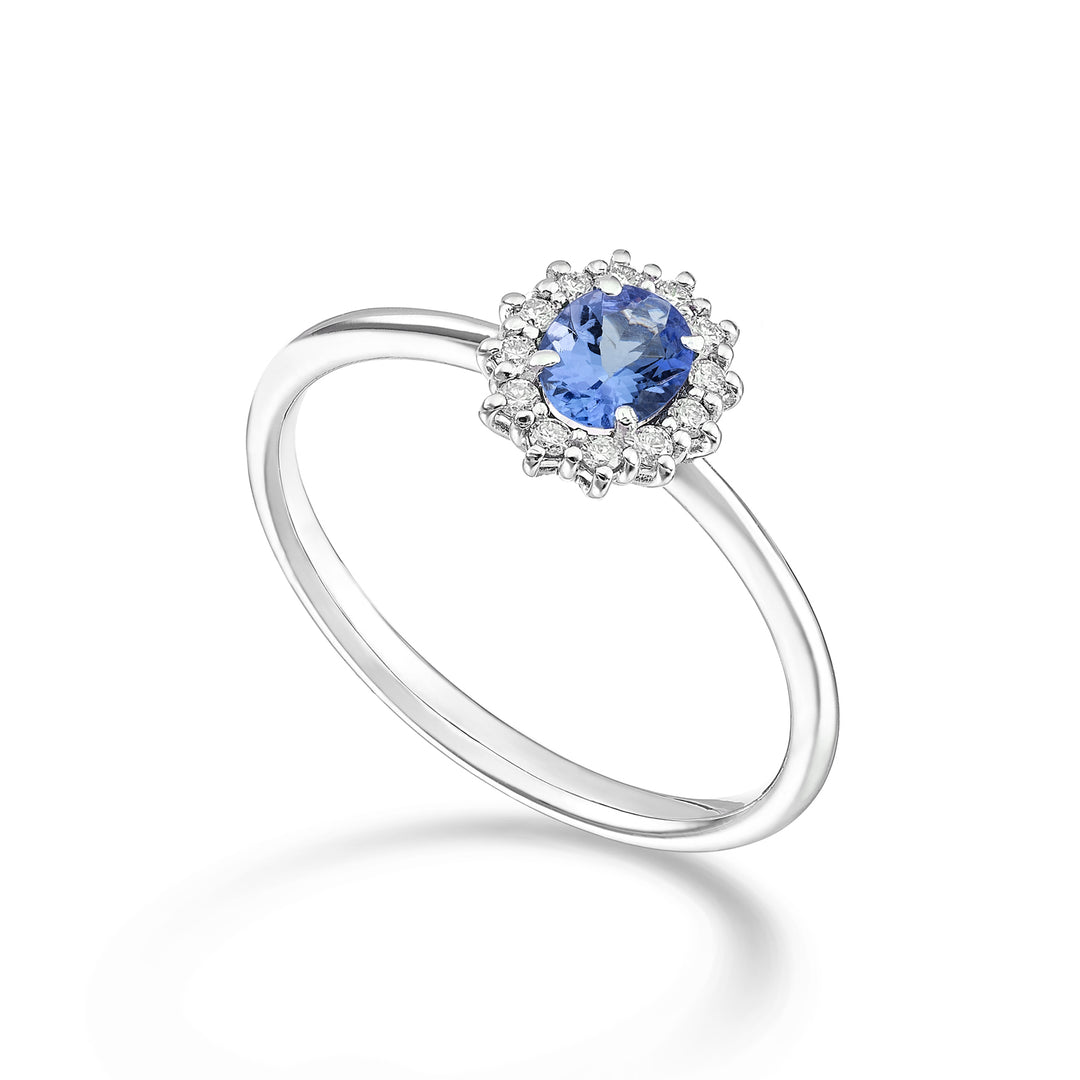 Nihama an 9k tanzanite ovale 5x4 ct.0,30 diam. ct.0,10 NA5167R4TZN