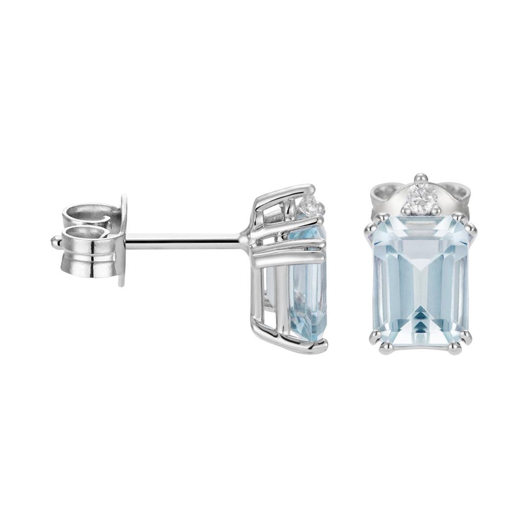 World Diamond Group orecchini acquamarina ottagonale 7x5 e diamanti OCL090DIAQ2-26022110076