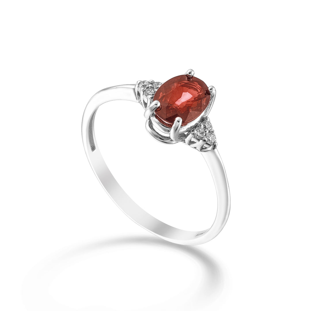 Nihama an 9k rubino n. ovale 7x5 e diamantini laterali NA5210R4RBN080