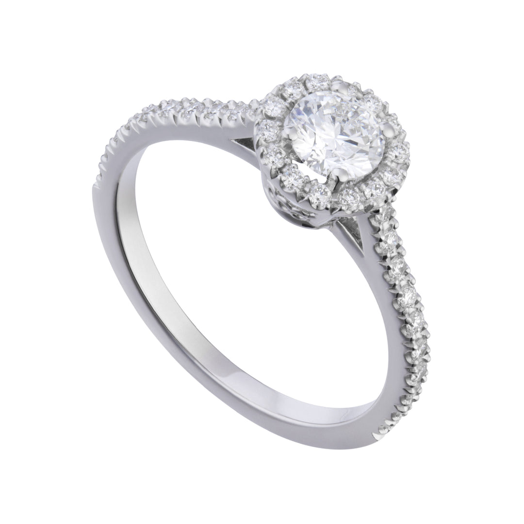 Golay anello solitario con contorno cen 0,30 in platino ACT008DI30PT-25149110135