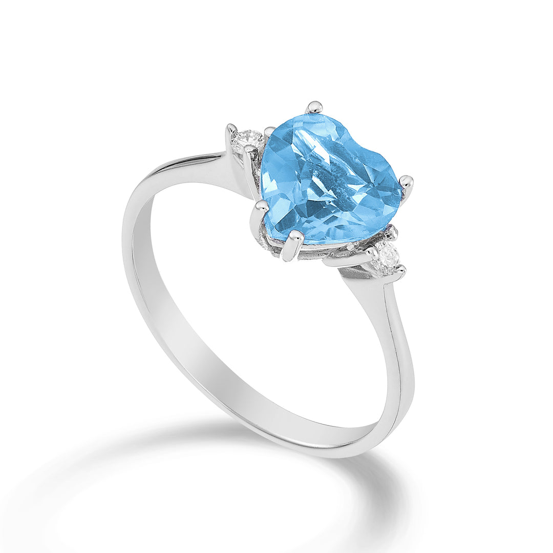 Nihama an 18k topazio azzurro cuore 8x8 ct.2,30 diam. ct.0,05 NACL198DITPAZ88O4