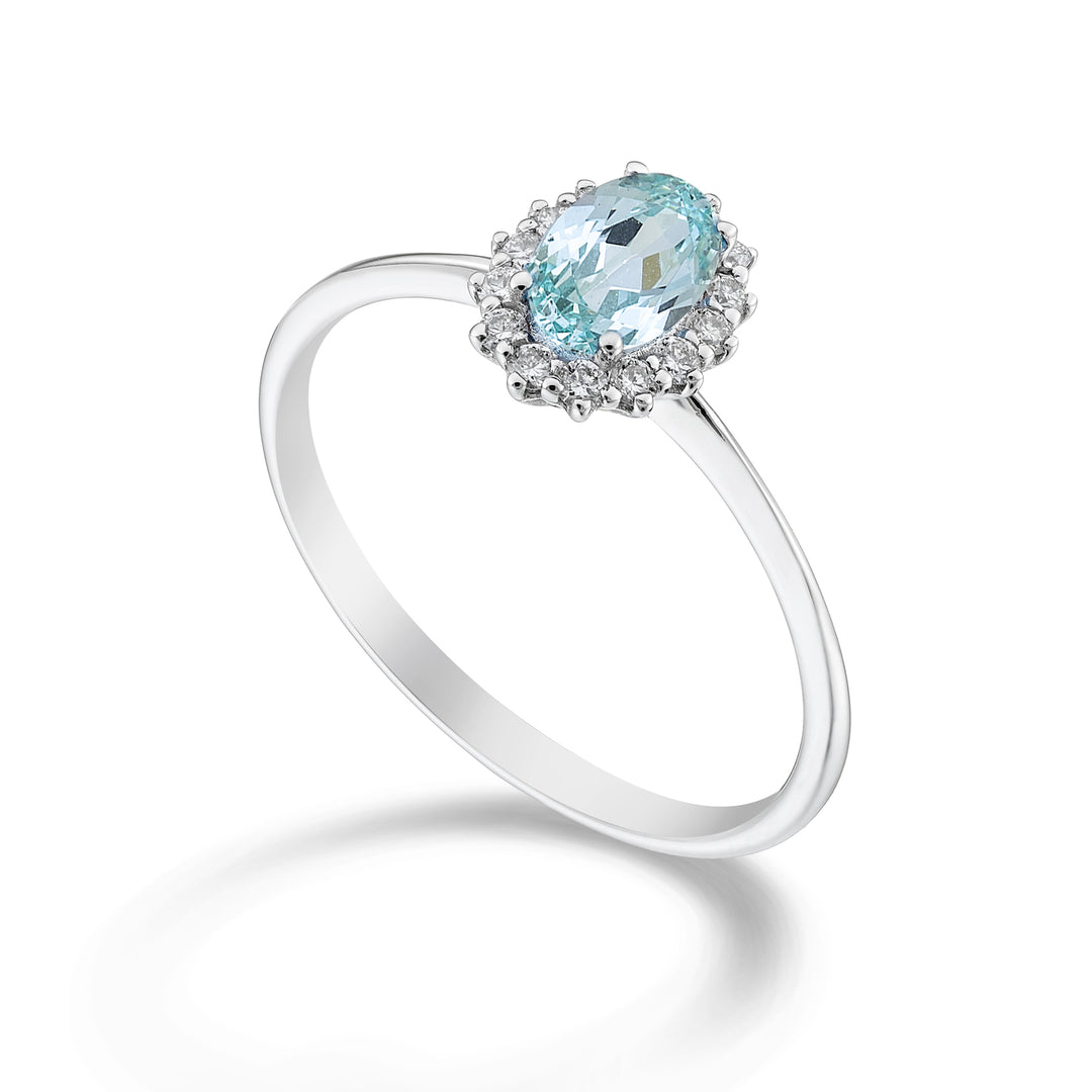 Mikiko an 18k tormalina paraiba ovale 6x4 ct.0,70 diam. ct.0,13 MA5141O4PAR