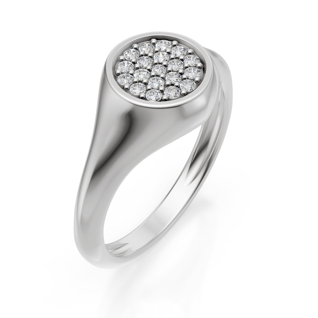 World Diamond Group anello mignolo tondo mis10 con diamanti oro bianco ACH001DIB-24059110086